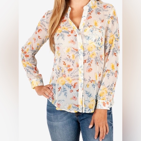 Kut from the Kloth Tops - Kut from the Kloth Jasmine sheer floral blouse Sz S
